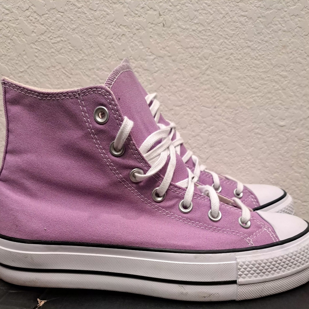 All Star Converse Rare Lilac High Top Women Sneaker Shoes US 9.5 - Picture 6 of 10